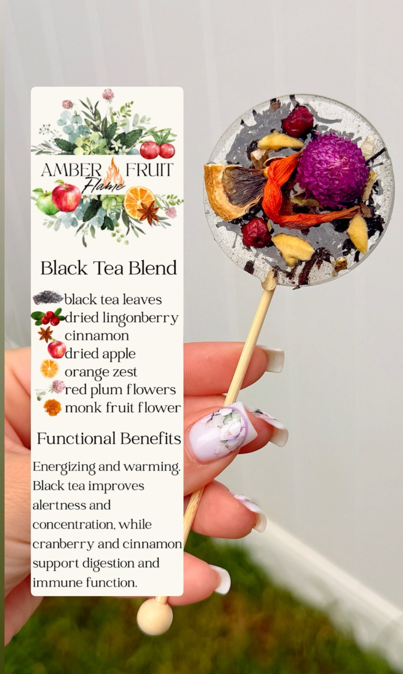 Custom Baby Shower Favors – Tea Lollipops with Personalized Tag & Ribbon – 4 Flavors