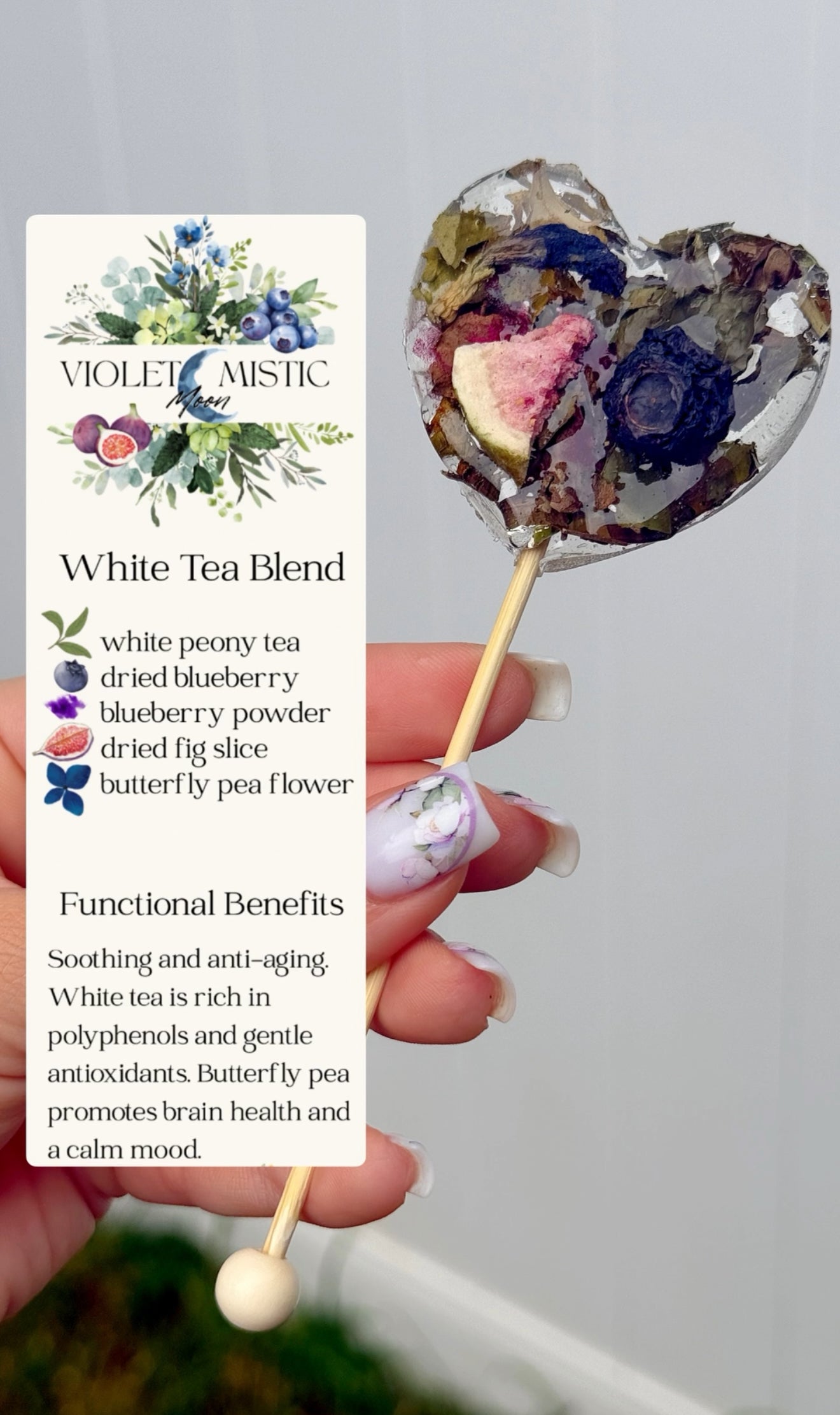 Custom Baby Shower Favors – Tea Lollipops with Personalized Tag & Ribbon – 4 Flavors