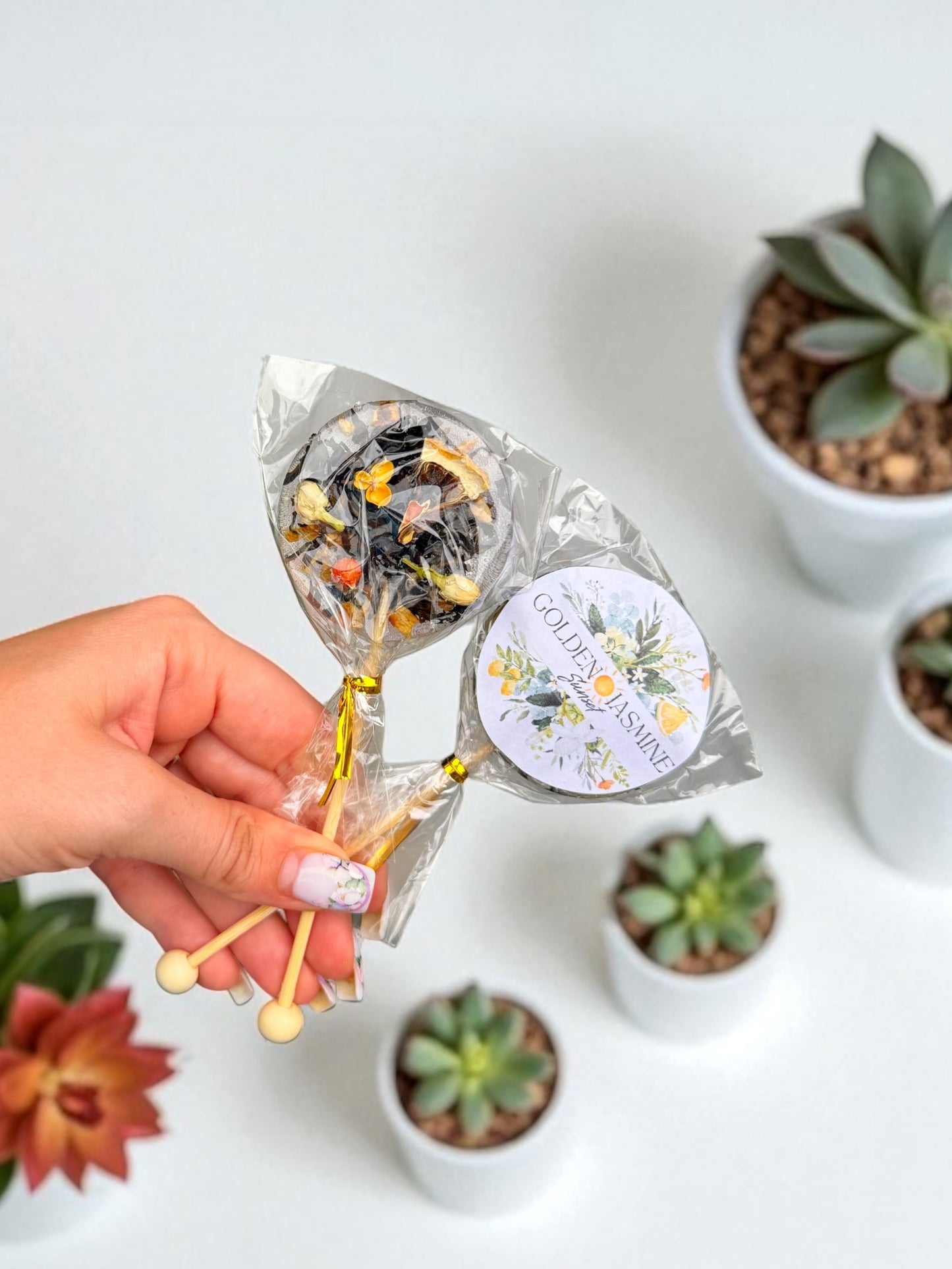 Tea Lollipop - Golden Jasmine Sunset - Green tea - Stress-relieving