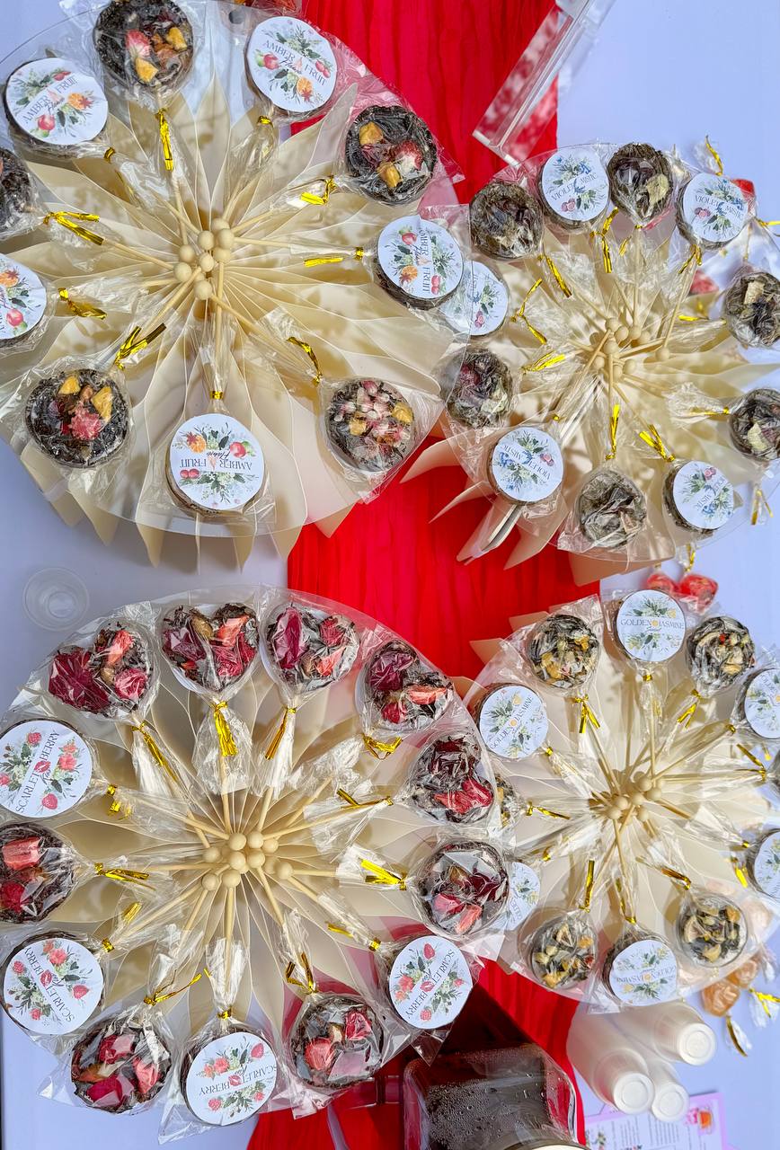 Tea Lollipop - Amber Fruit Flame - Black tea - Energizing & Warming - Round Shaped