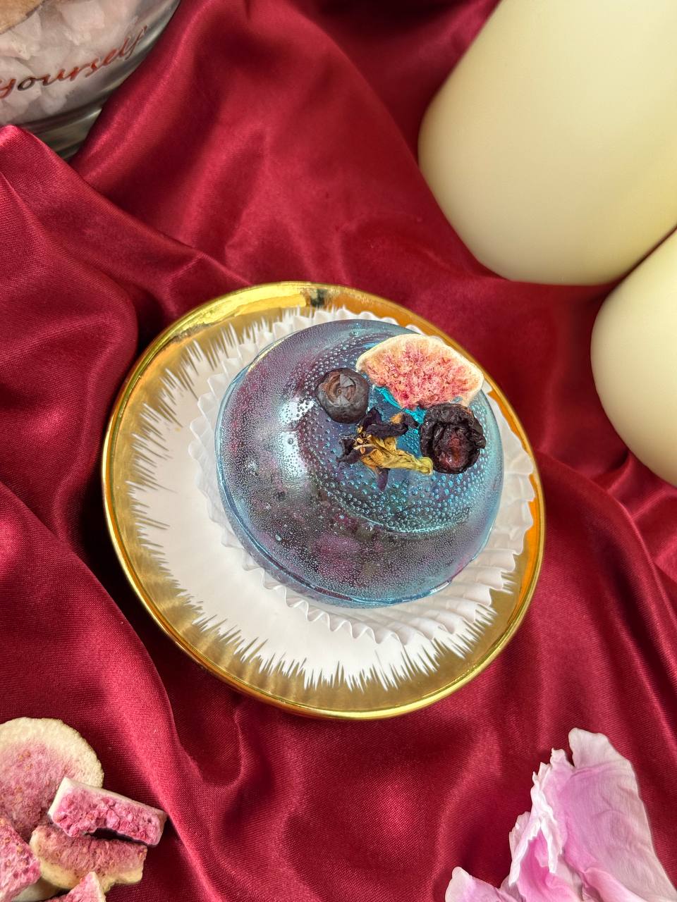 Set of Two Tea Bombs – Golden Jasmine Sunset + Violet Mystic Moon – White & Green Tea Fusion – Floral Sugar-Free Treat