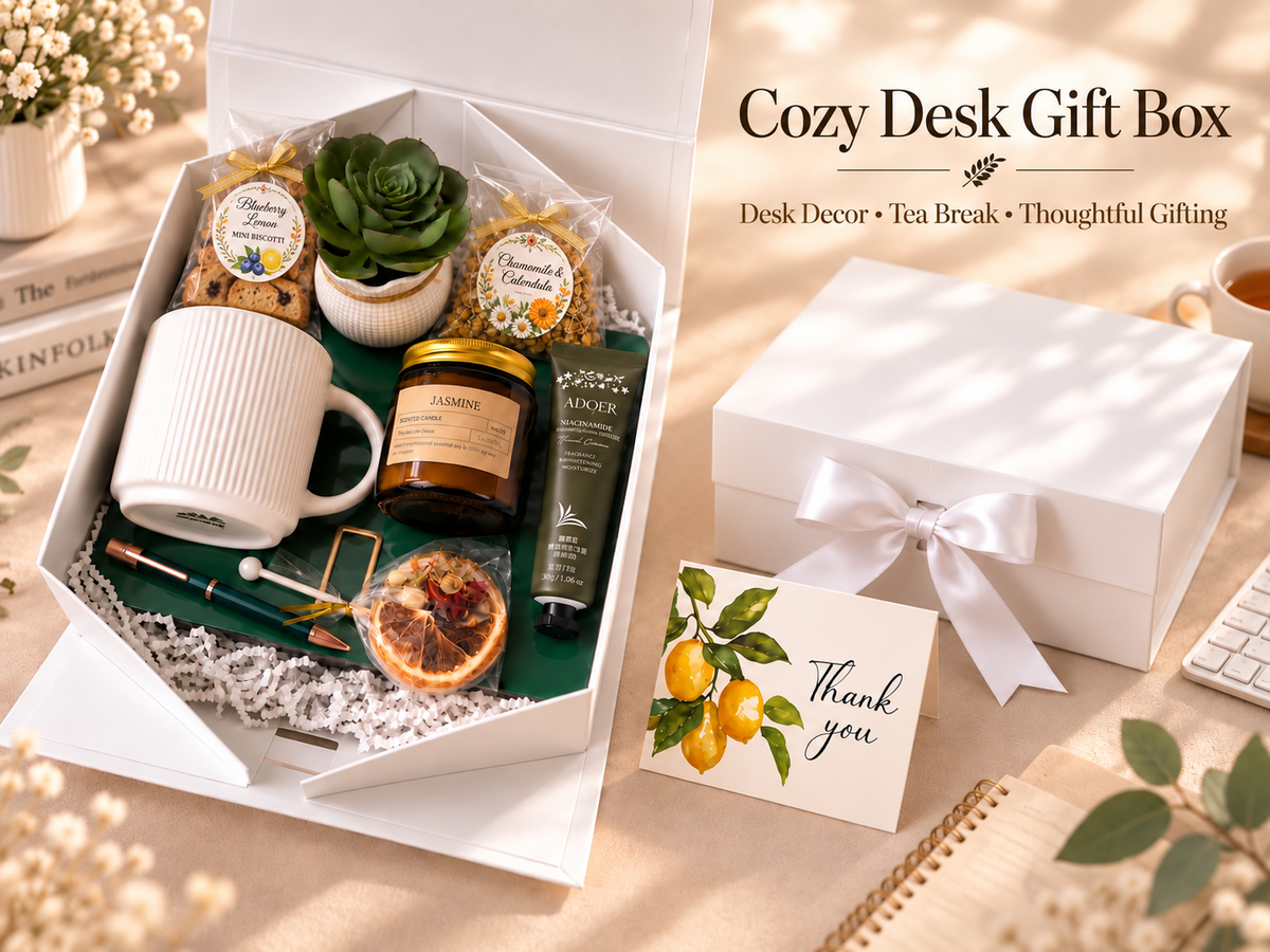 Cozy Desk Gift Box, Tea Lover Gift Set, Appreciation Gift, Corporate & Office Gift