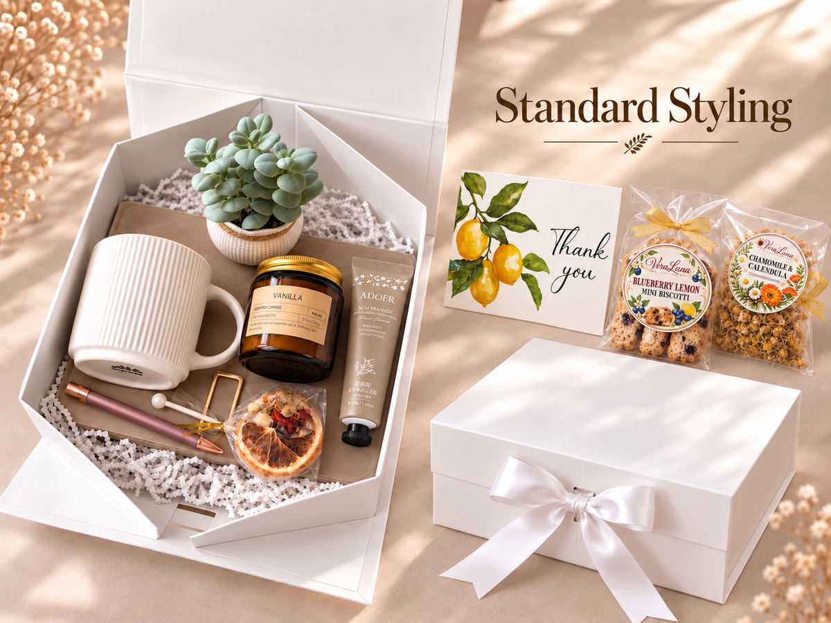 Seasonal Gift Box: Fall/Winter Styling, Handcrafted Tea Lollipop with Mug and Desk Stuff