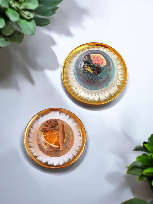 Set of Two Tea Bombs – Amber Fruit Flame & Violet Mystic Moon – Gourmet Botanical Tea Fusion – Sugar-Free Herbal Treat