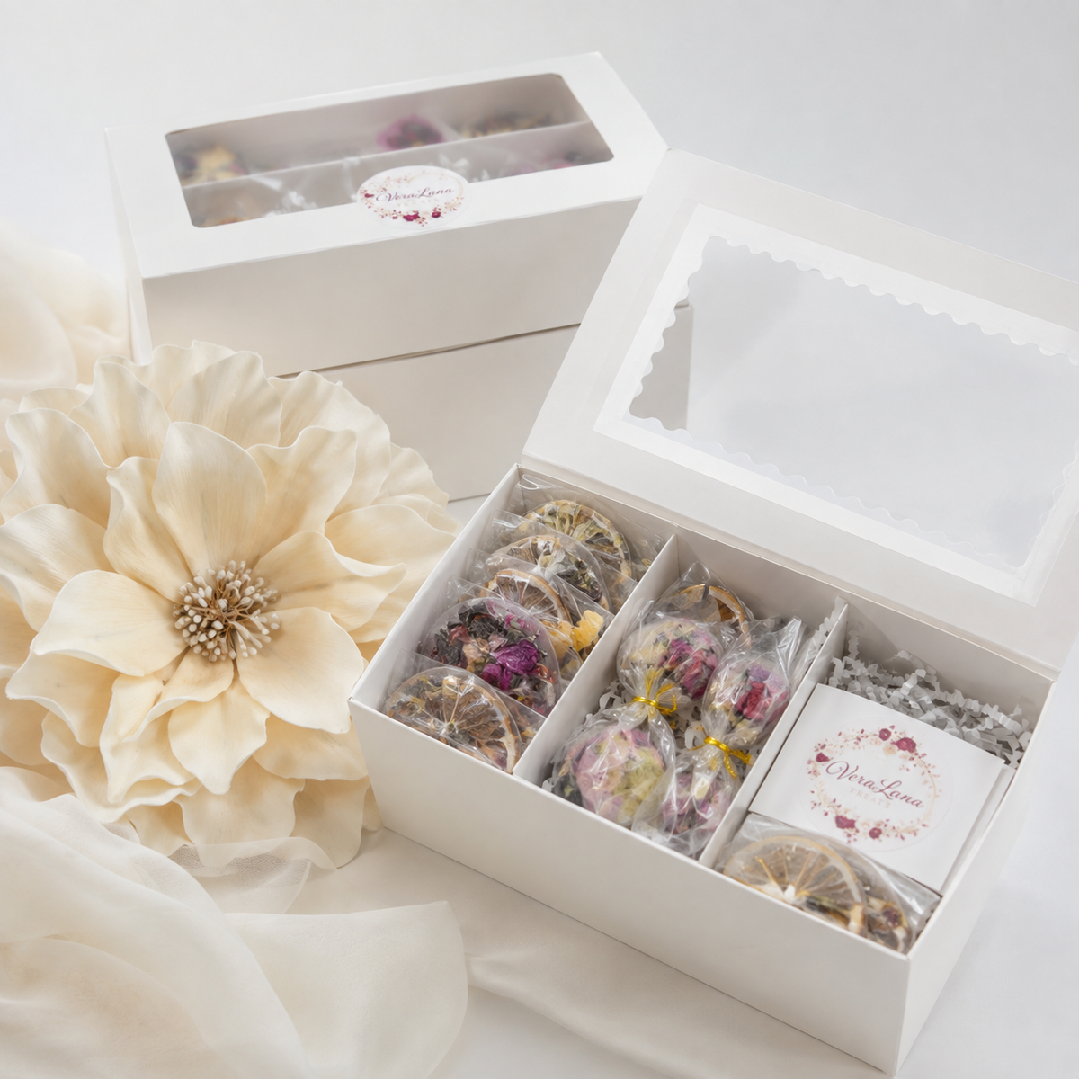 Set of Tea Lollies - Autumn Seasonal Collection - Thanksgiving Gift Box – Handcrafted Herbal Tea Pops with Dried Fruits & Flowers – Unique Tea Gift