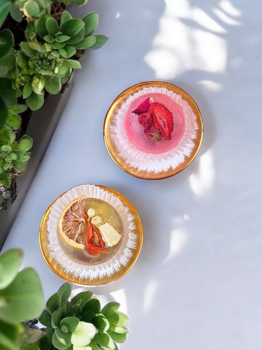 Set of Two Tea Bombs in a Gift Box – Golden Jasmine Sunset + Scarlet Berry Kiss - Floral & Fruity Tea Set – VeraLana Sugar-Free Gift