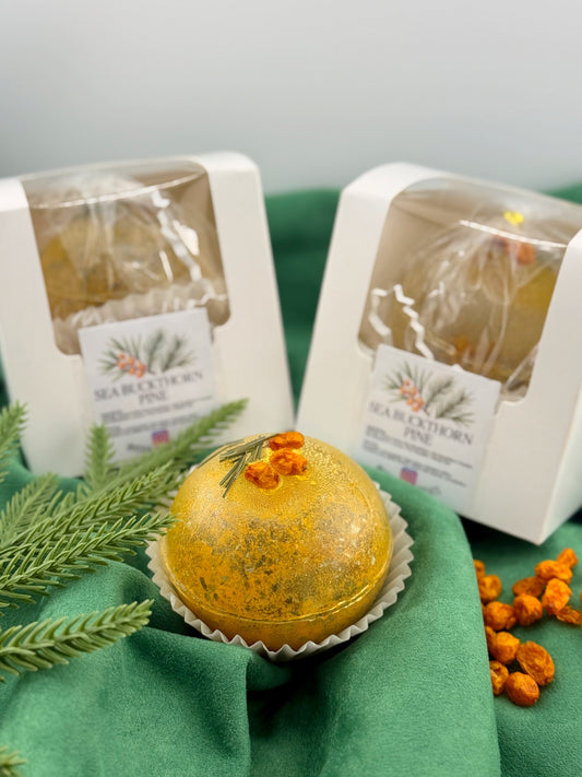 Sea Buckthorn Pine Tea Bombs in Gift Box – Sugar-Free Handmade T-Spheres | Natural Herbal Tea