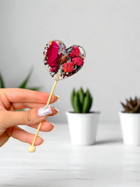 Tea Lollipop - Scarlet Berry Kiss -Red tea - Antioxidant-rich & Heart-supporting - Heart Shaped