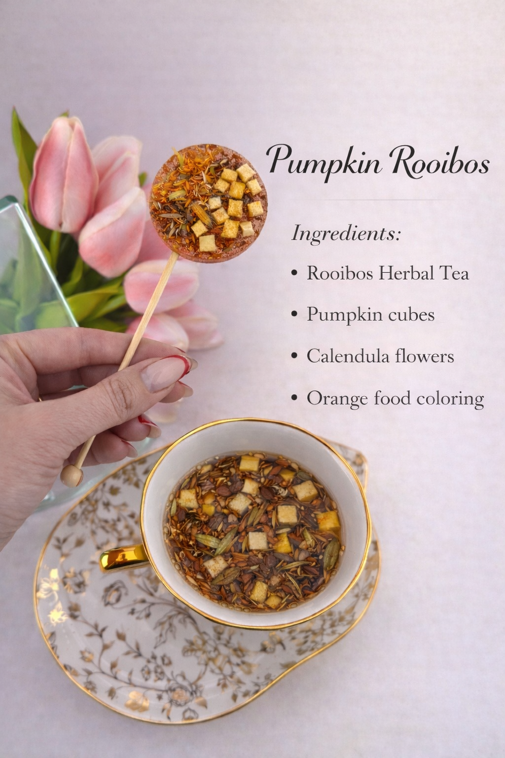 PUMPKIN ROOIBOS - Pumpkin Rooibos Herbal Tea Lollipop (Round Shape)