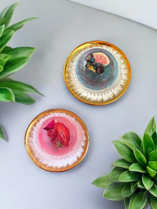Set of Two Tea Bombs – Scarlet Berry Kiss & Violet Mystic Moon – Botanical Berry Tea – VeraLana Herbal Infusion Duo