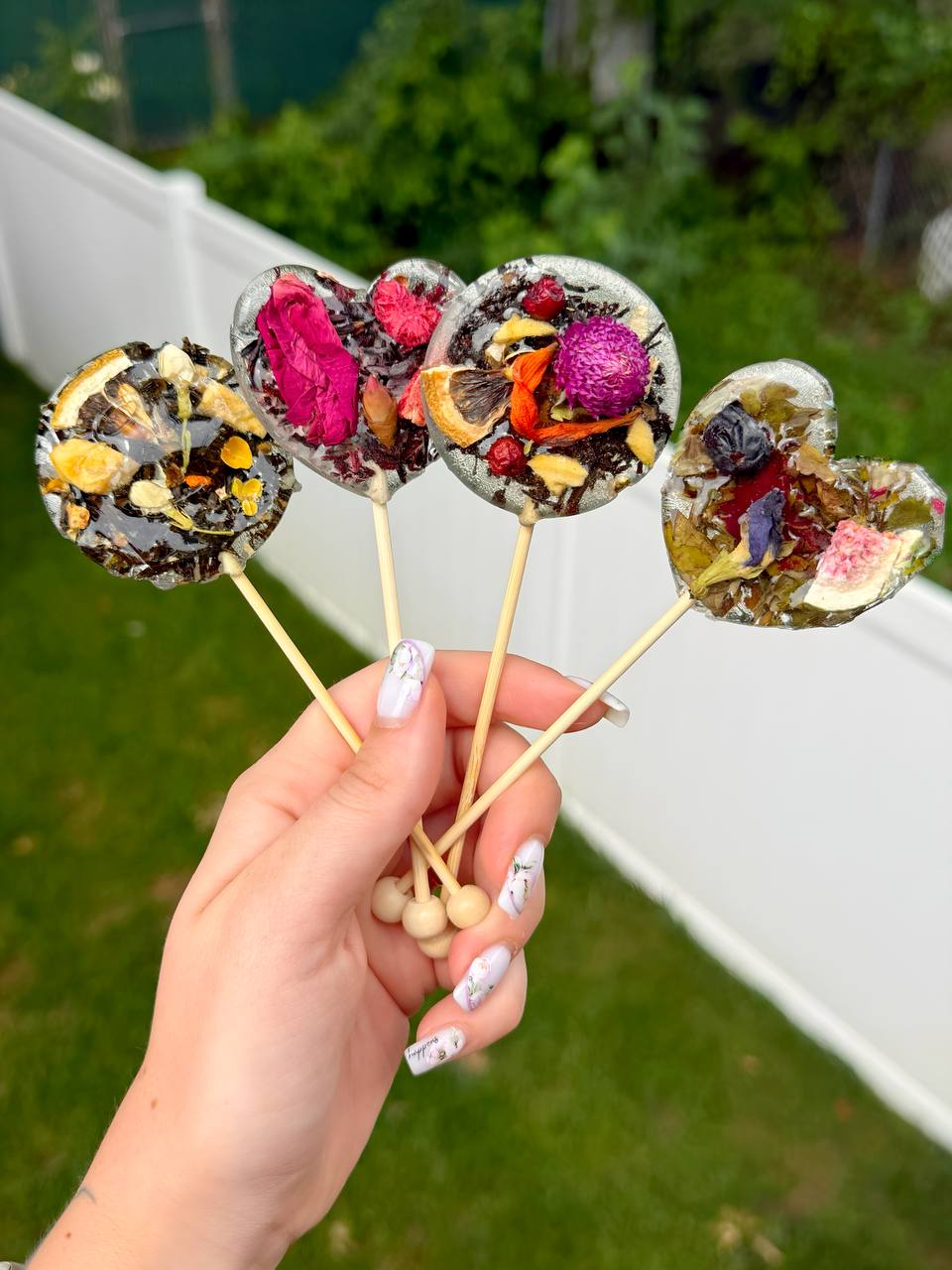 Tea Lollipop - Amber Fruit Flame - Black tea - Energizing & Warming - Round Shaped