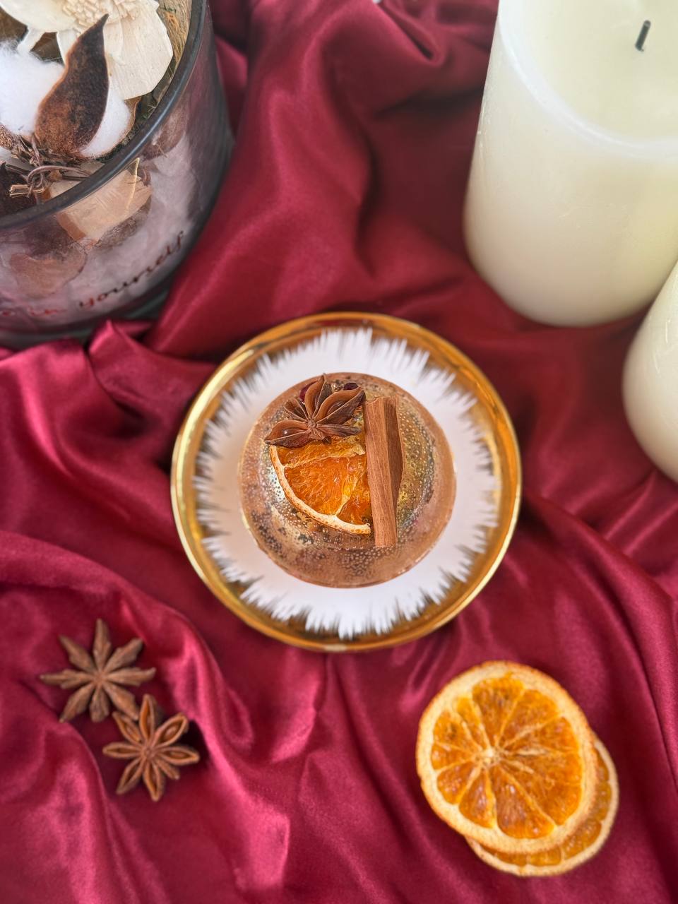 Amber Fruit Flame Tea Bomb – Ball Shaped Black Tea Infusion with Citrus & Cranberry