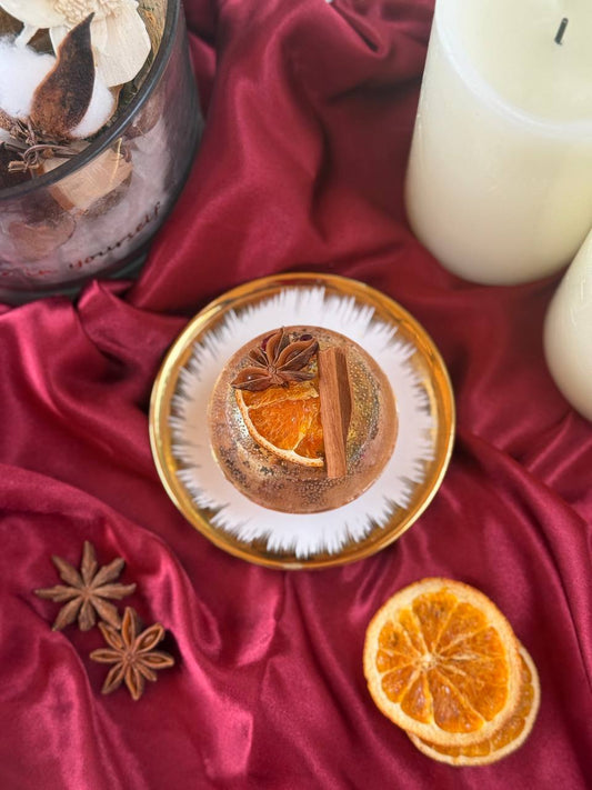 Amber Fruit Flame Tea Bomb – Ball Shaped Black Tea Infusion with Citrus & Cranberry